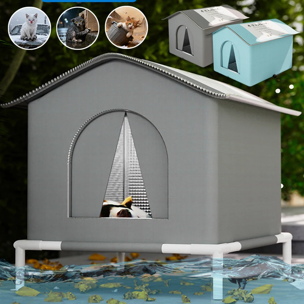 

Waterproof and Warm Outdoor Tent Cat Kennel Stray Cat Dog Rescue Kennel for Small and Medium-sized Pets Indoor and Outdoor Use
