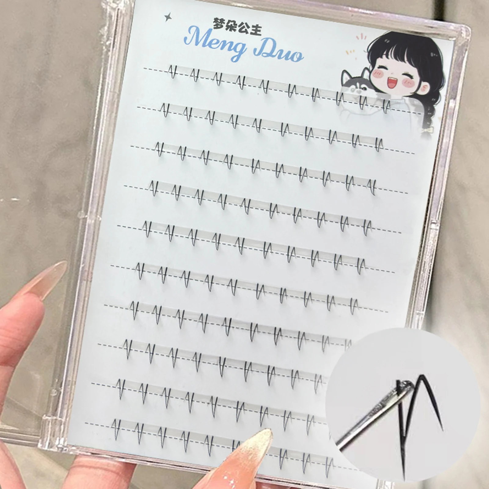 Koreanischer Stil, 5–7 mm, realistische untere falsche Wimpern, flauschige Einzelcluster-Wispy-Fälschungswimpernverlängerung, perfektes Augen-Make-up, 10 Reihen