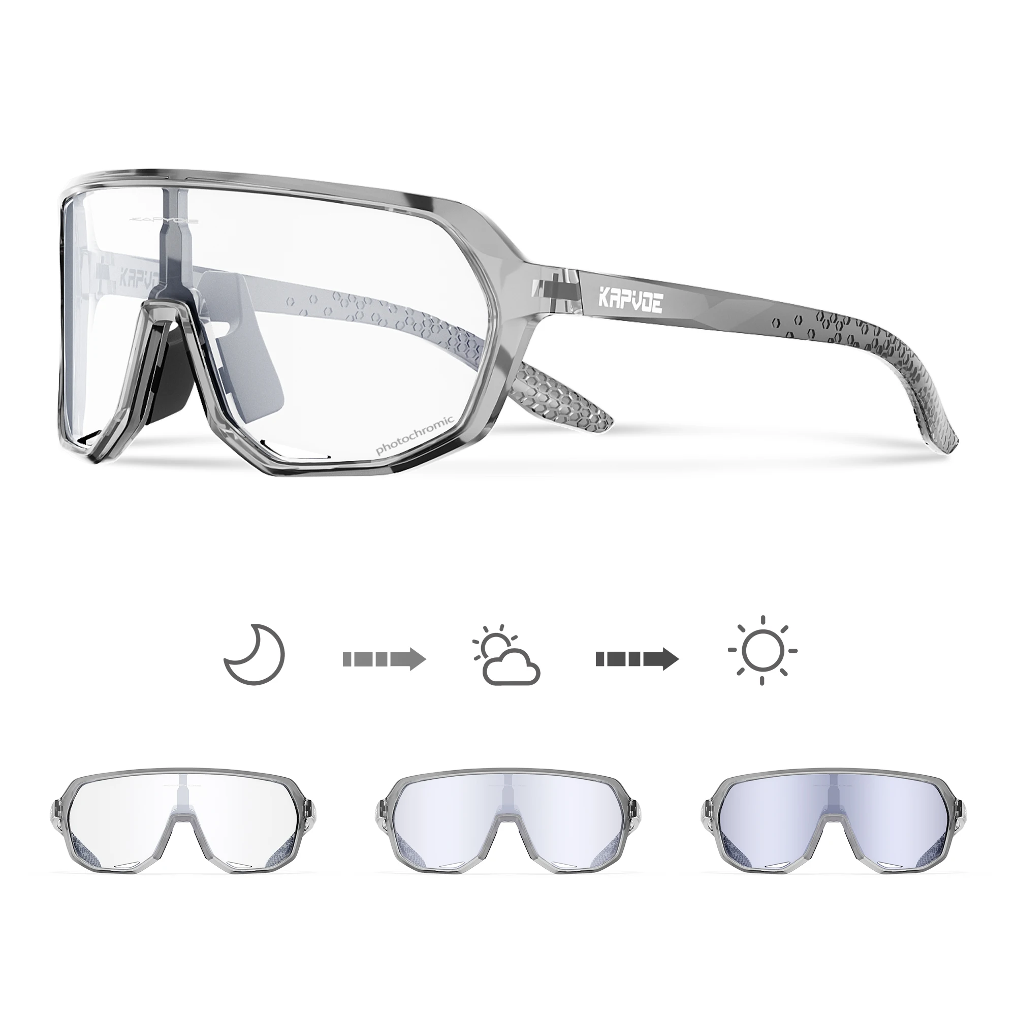 AliExpress kapvoe KAPVOE Outdoor Road Photochromic Bike Cycling Glasses for Men Sport Cycling UV400 Sunglasses Women MTB Driving Bicycle Goggles