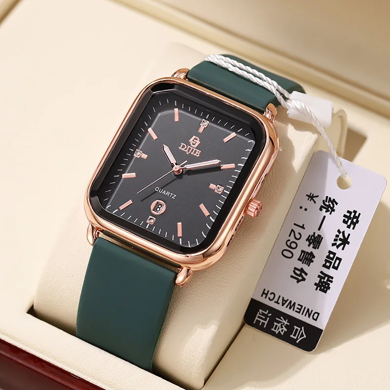 Fashion Women's Watch Luxury Silicone Strap Quartz Wristwatch Simple Elegant Bracelet With Date Luminous Hands Original Brand