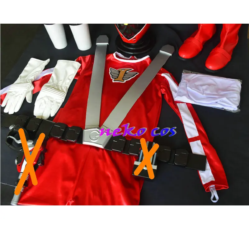 nekocos Engine Sentai Go-onger Go-On red fitting bodysuit fullset helmet mask belt shoes arm cover Cosplay costume