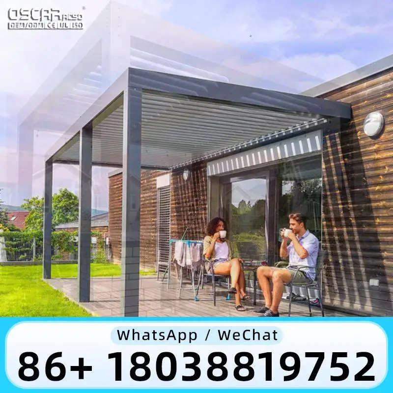 Heavy Duty Aluminum Outdoor Pergola Waterproof Louvered Patio Gazebo Garden Deck Backyard Commercial Use pergola