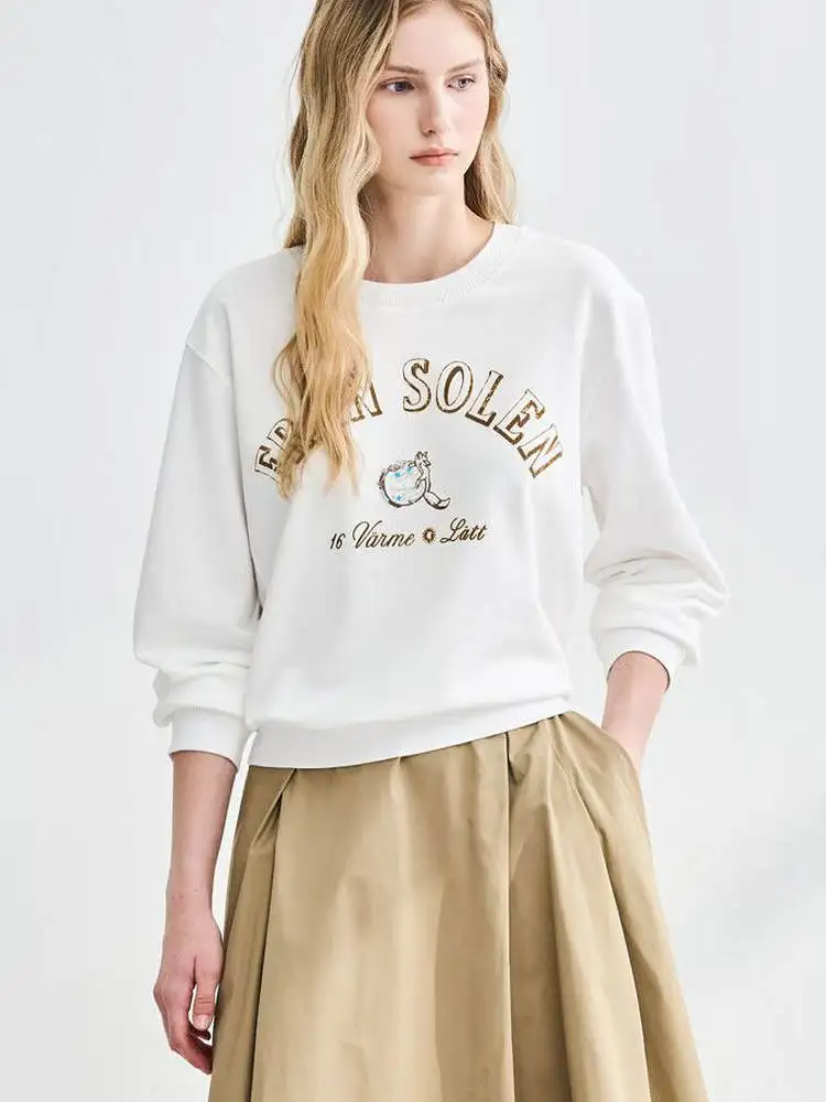 Miękki, wygodny, koreański sweter z okrągłym dekoltem, casualowy, uniwersalny, luźny krój, wyszczuplający, przyjazny dla skóry, modny, nowy na jesień...