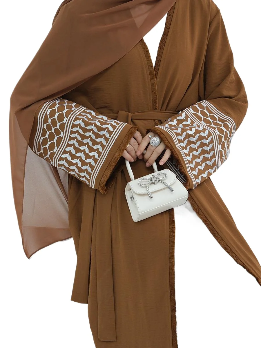 

2026 New Women's Embroidered Cardigan Embroidered Tassel Edge Casual Outer Cloak Robe Daily Dressing