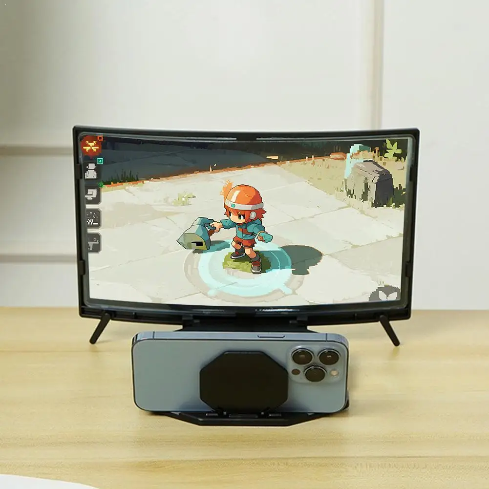 

Лупа для экрана мобильного телефона с изогнутым экраном, ленивая подставка, HD-видеолупа, ультраширокий угол обзора, антибликовая лупа