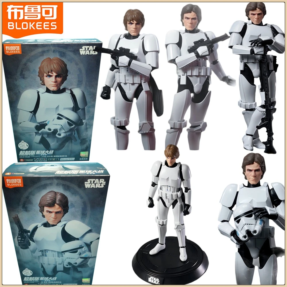 

Blokees Genuine Star Wars Han Solo Luke Skywalker Action Figures Cartoon Style High Value Anime Characters Model Surprise Gifts