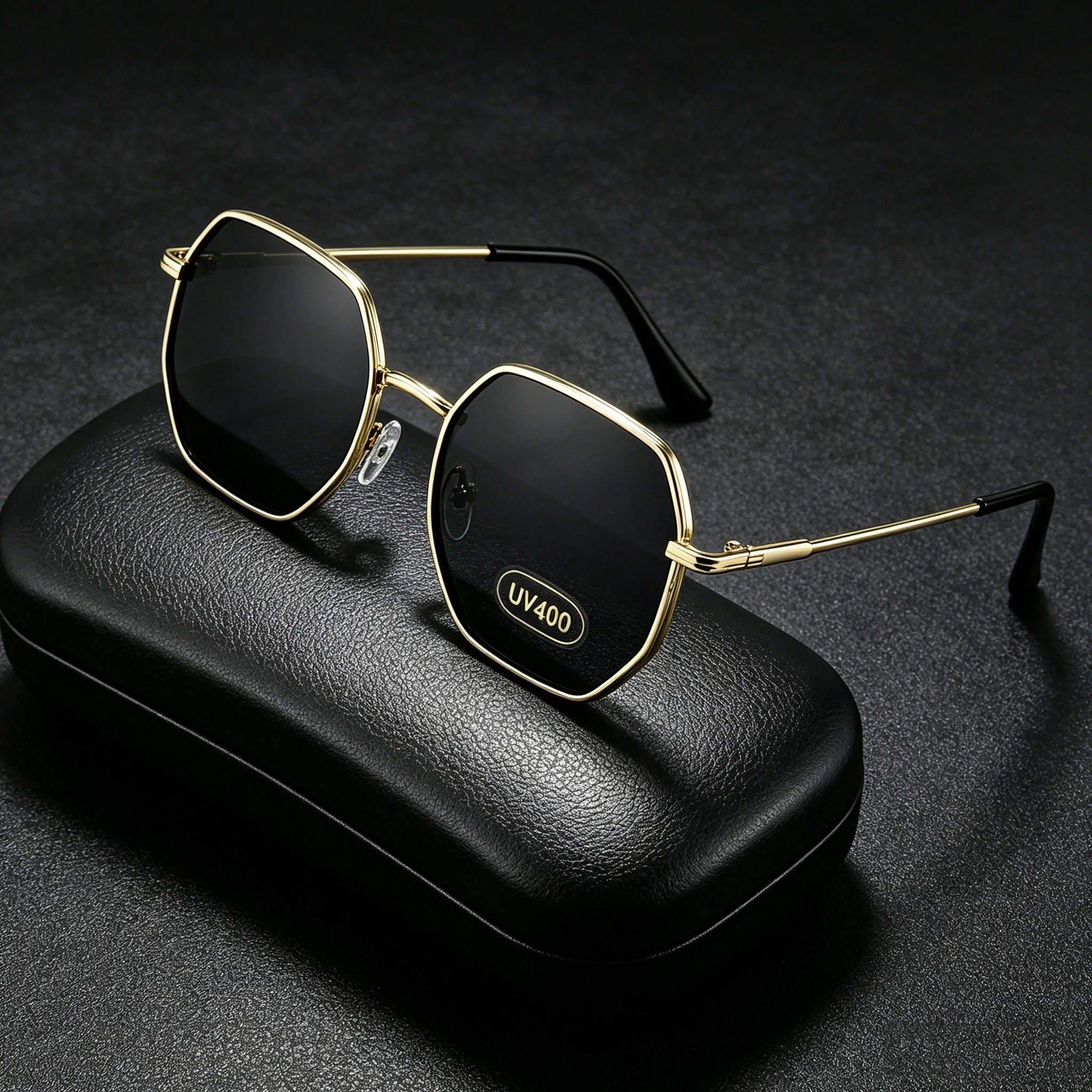 Classic Geometric Hexagonal Square Sunglasses Men Women Retro Fashion Polygon UV400 Metal Sun Glasses Trendy Vintage Eyewear Y2K