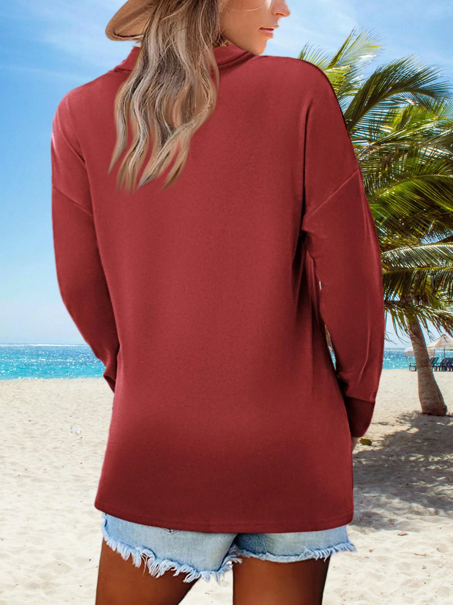 여성용 가을 숄넥 튜닉 탑 - 긴 소매 사이드 슬릿, 캐주얼 스웨트셔츠 블라우스, 레깅스에 딱 맞는 제품