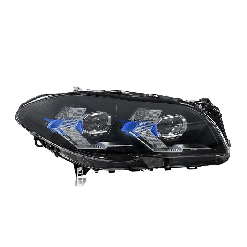 For 5 Series F10 Headlight Assembly F18-Style LED Flowing Turn Signals Arrow-Shaped Daytime Running Lights 12V