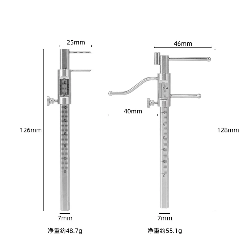 1Pcs Dental Implant VDO Ruler Sliding Caliper Orthodontic Chin Indicator Dental Implant Measuring Gauge Caliper Ruler Stainless