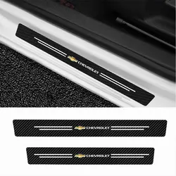 4pcs Car Door Sill Strips New Leather Anti Scratch Badge Stickers For Chevrolet Captiva Cruze Silverado Spark Silverado Traverse