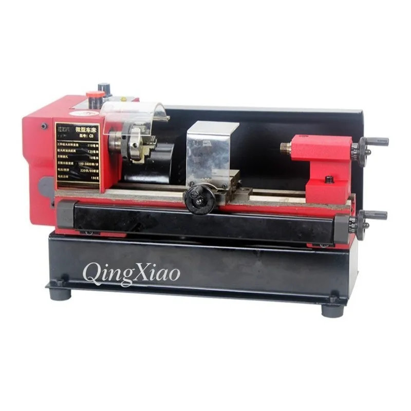 C0 Mini Metal Lathe Small Lathe Compact Easy Operation Portable Plug and Use Machine Woodworking Machinery