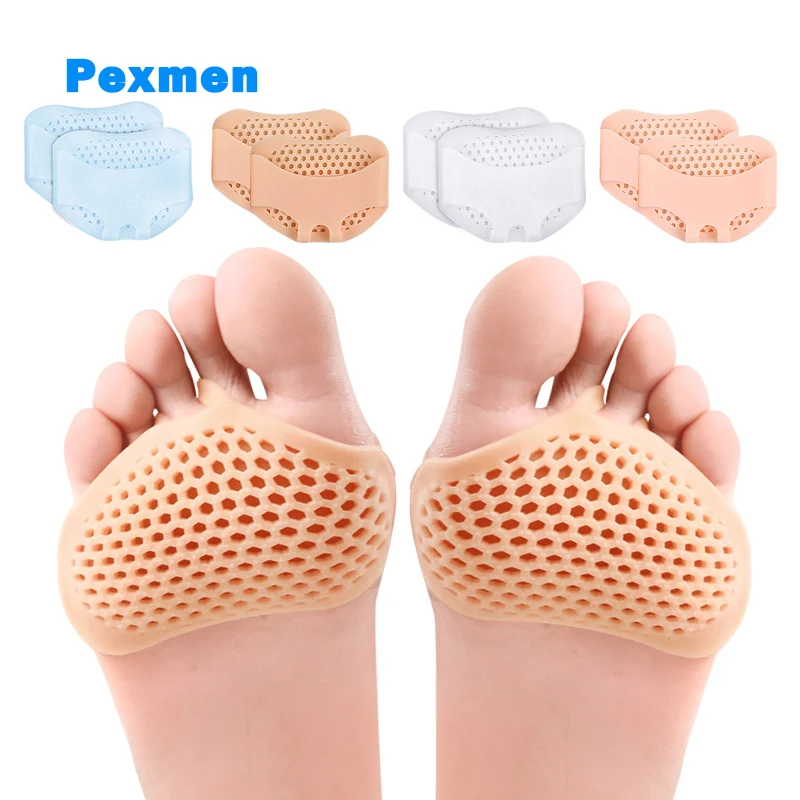 

Pexmen 2Pcs Metatarsal Pads Ball of Foot Cushions for Women and Men Soft Gel Foot Pads Forefoot Cushioning for Foot Pain Relief