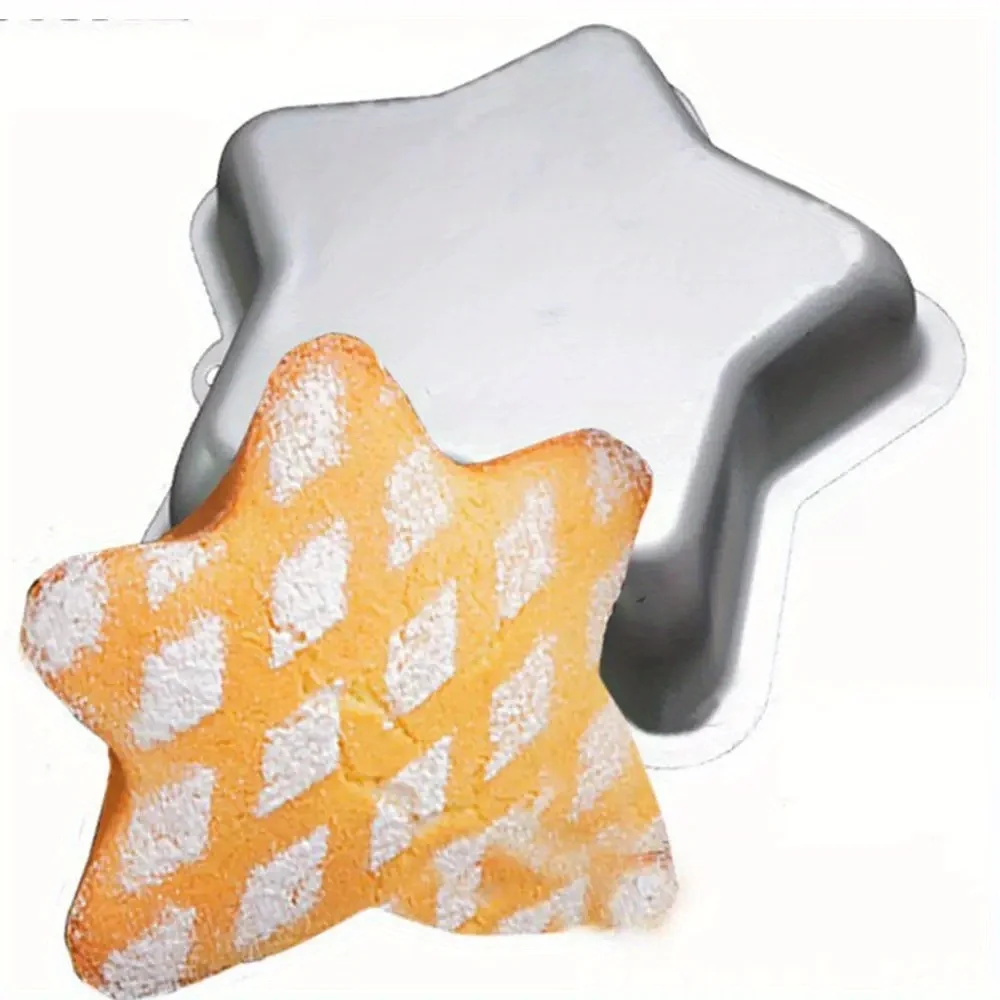 

1pc 8-Inch Star-Shaped Aluminum Nonstick Cake Pan - Ideal for Birthdays, Anniversaries, and Weddings - Durable Oven-Baking Tool
