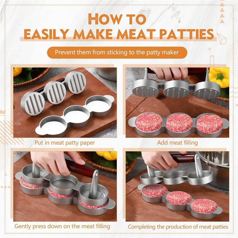 Maszyna do burgerów A02M - Nieprzywierająca, do wyciskania mięsa, do pierogów z mięsem, burgerów z wołowiną, serem i warzywami