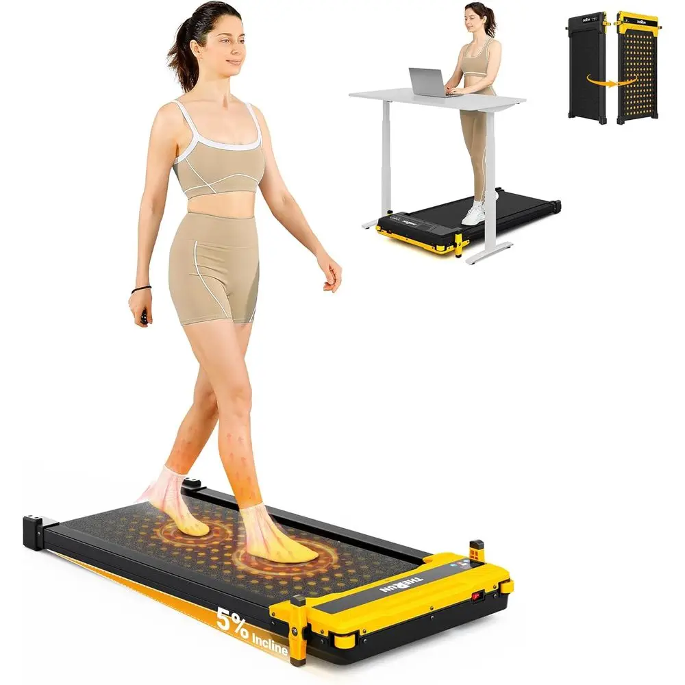 

Under Desk Dual-Sided Treadmill with Incline, 2-in-1 Walking and Foot Massage, 330 lbs Capacity, Quiet for Home or Office Use