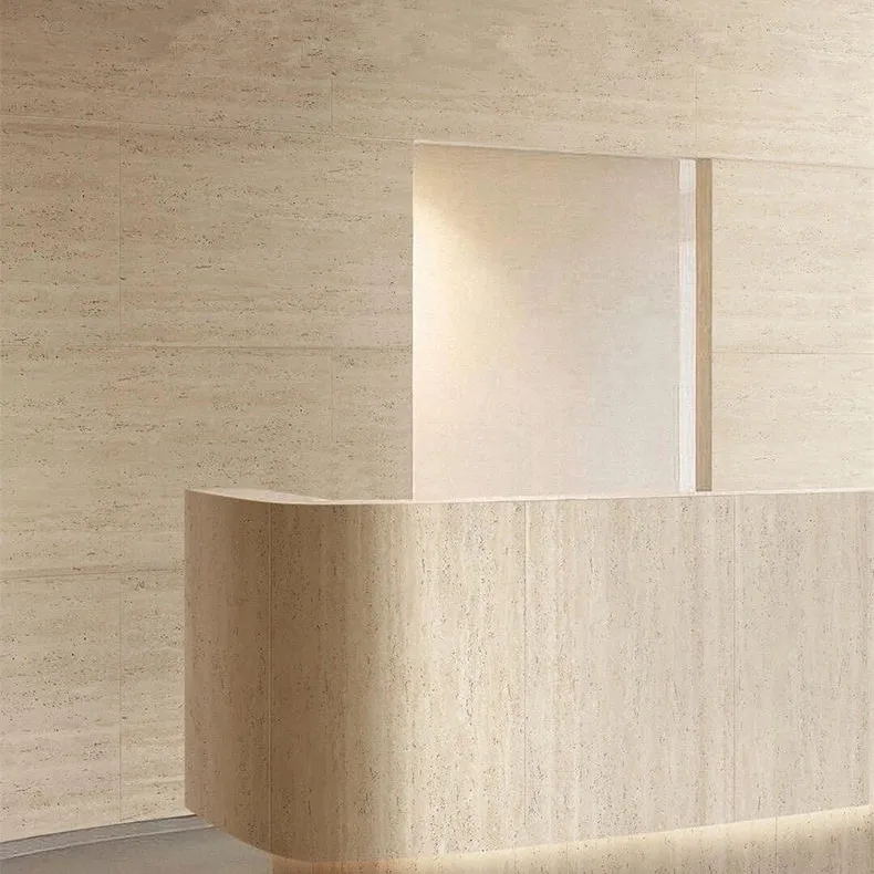 الحجر الناعم الروماني الأبيض الترافرتين رقيقة جدا مرنة حجر انحناء لوحة الزخرفية لينة الخزف ذاتية اللصق الجدار ملصق