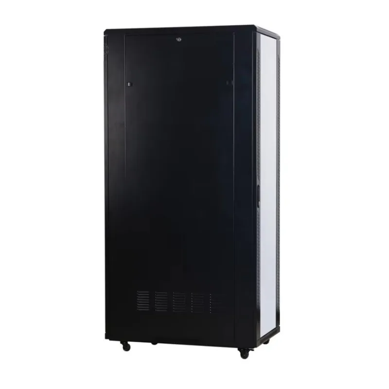 SPCC Network Cabinet High Loading 1000kg with Temper Glass Door Front Floor Standing Server Rack Locks 12U-47U Capacity Stock