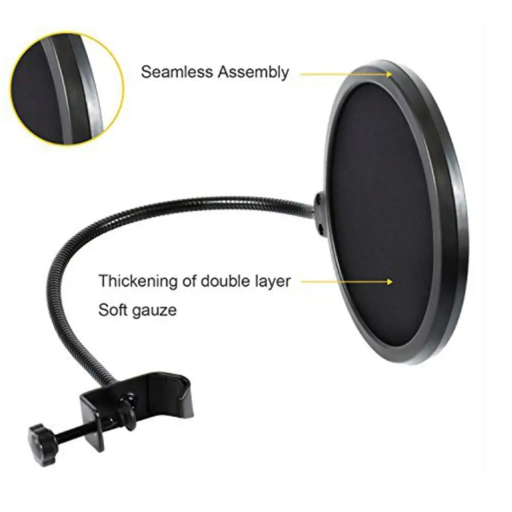 Round Shape Microphone Windshield Voice Isolation Flexible Gooseneck Microphone Pop Filter Noise Reduction Mic Wind Shield view 5