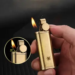 Promise Full Brass Pipe Gas Lighter Oblique Flame Inflatable Lighters High Quality