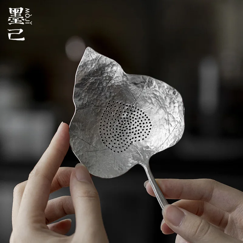 

Moji Pure Tin Tea Leakage Chinese Tea Filter Bodhi Leaf Tin Creative Metal Filter Mesh Tea Ceremony Accessories Exquisite Gifts