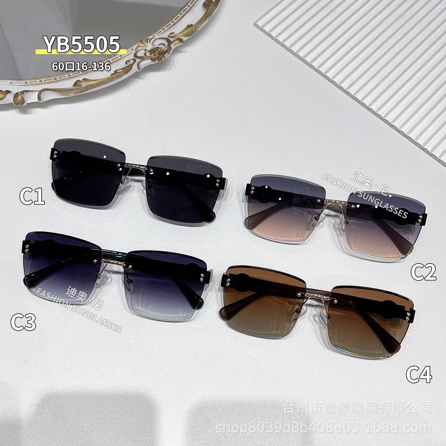 نظارات شمسية بدون إطار بتصميم كريستالي، نظارات Luxe Minimalist Fashion عالية الجودة وخفيفة الوزن وأنيقة