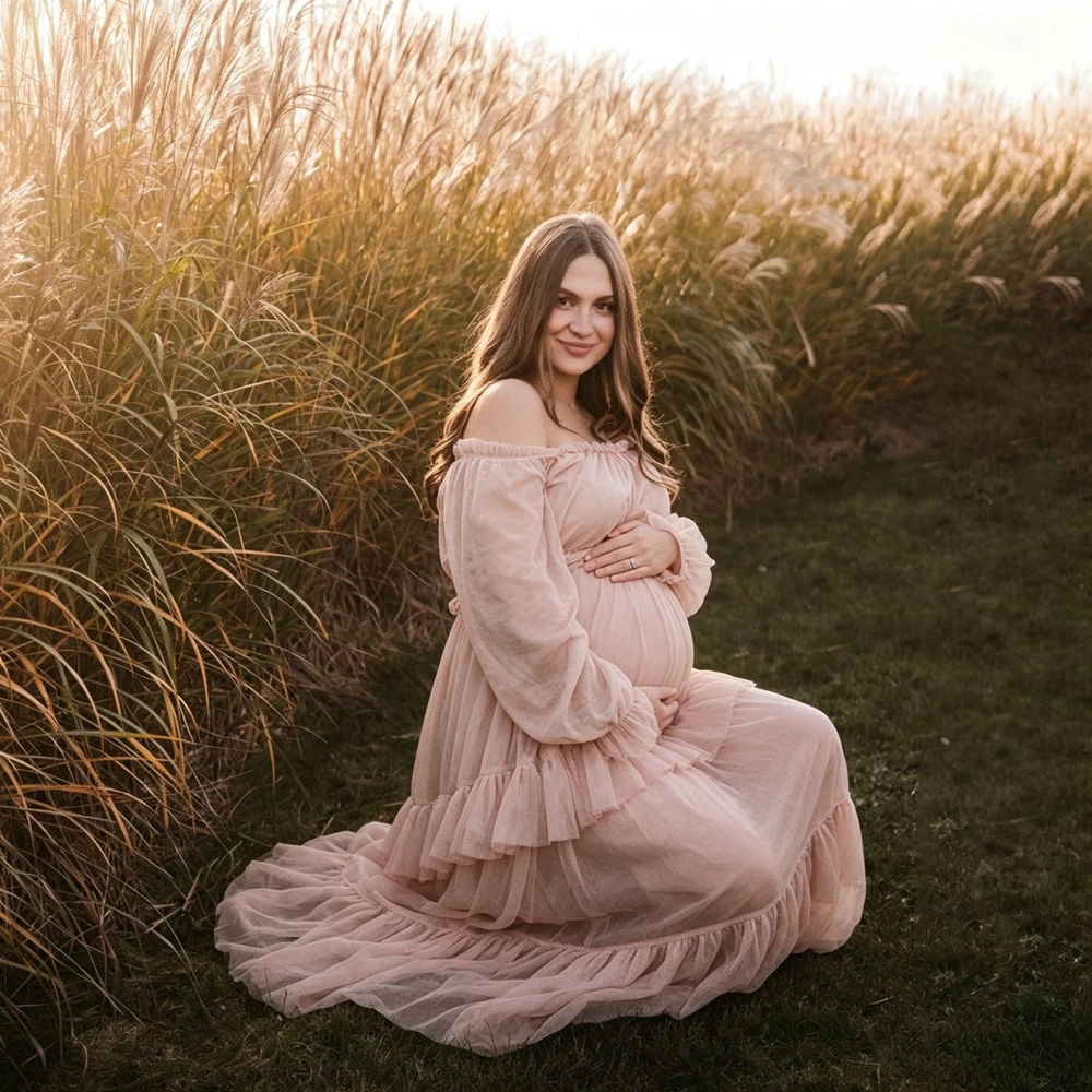 elegant-off-shoulder-maternity-gown-for-photography-sexy-tiered-ruffle-pregnancy-dress-lantern-sleeve-photo-shoot-props-outfit