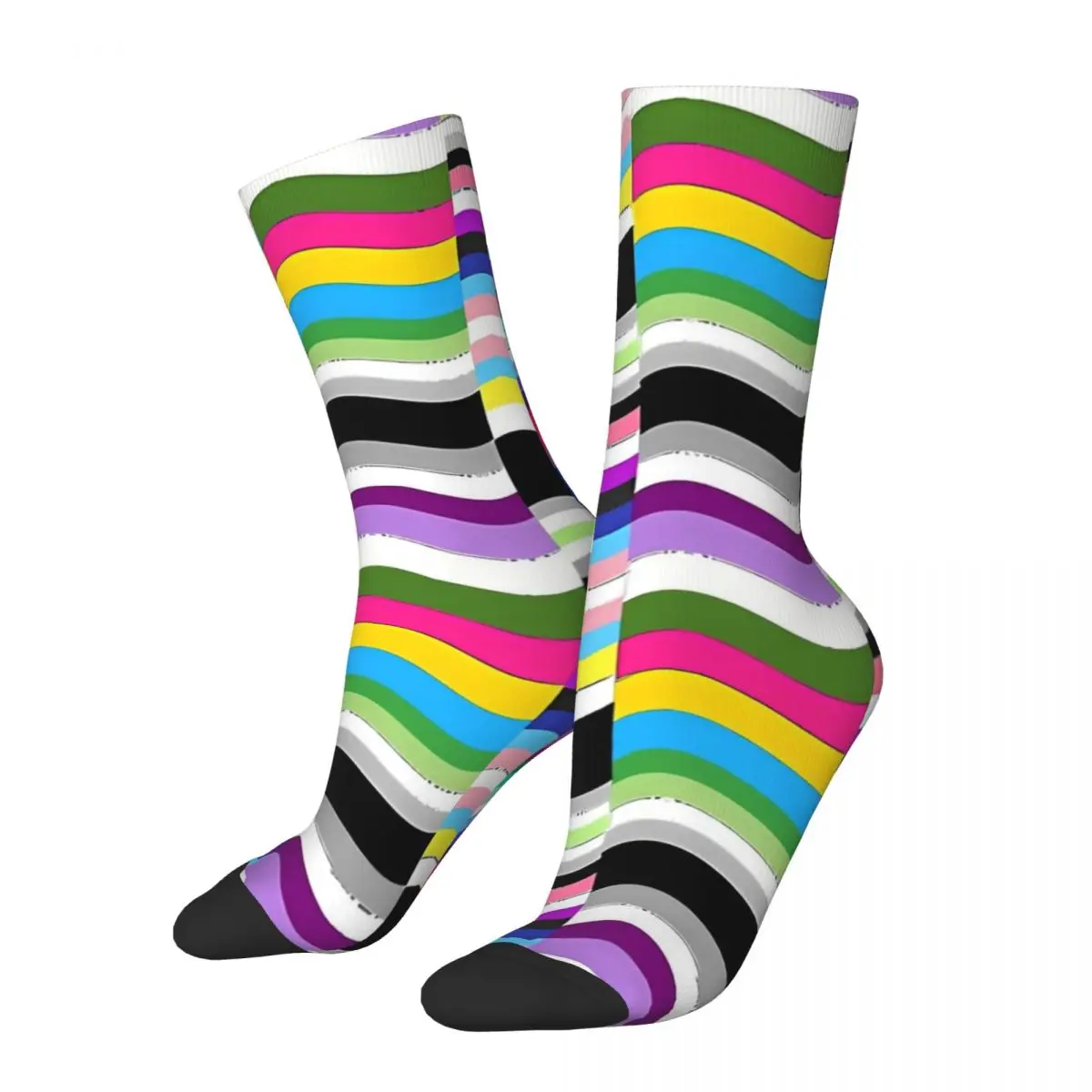 

Funny Happy Sock for Men All Flags Harajuku Pride Flag Quality Pattern Printed Crew Sock Novelty Gift