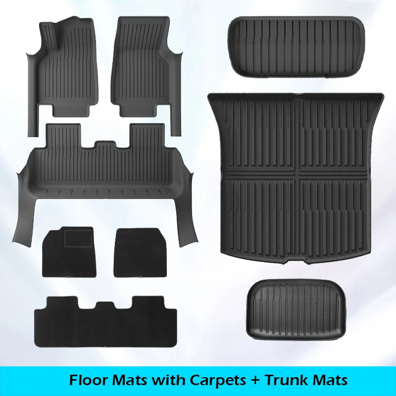 Vloermatten met Instaplijsten Bescherming Strip voor Tesla Model Y Juniper 2025 2026 All-weather Floor Cargo Liner Kofferbak Rugleuning Pad
