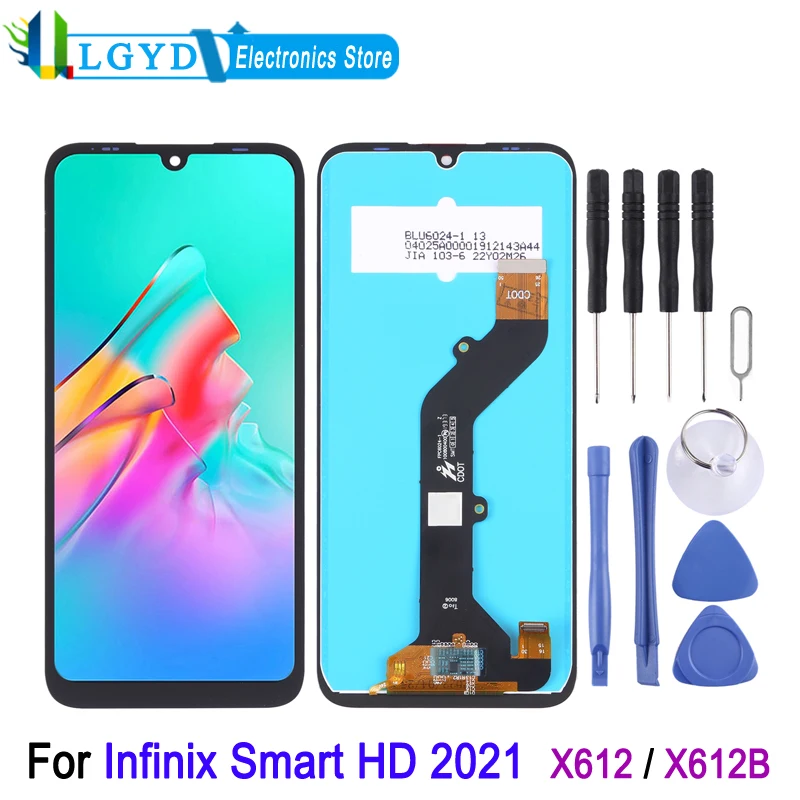 TFT LCD Screen For Infinix Smart HD 2021, X612 / X612B Phone LCD Display Full Assembly Replacement Part