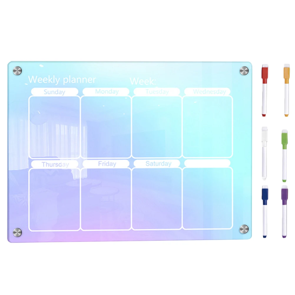

1 set Weekly Board Acrylic Dry Erase Fridge Magnetic Schedule Schedule Daily Planning Board For Kitchen To-do-list