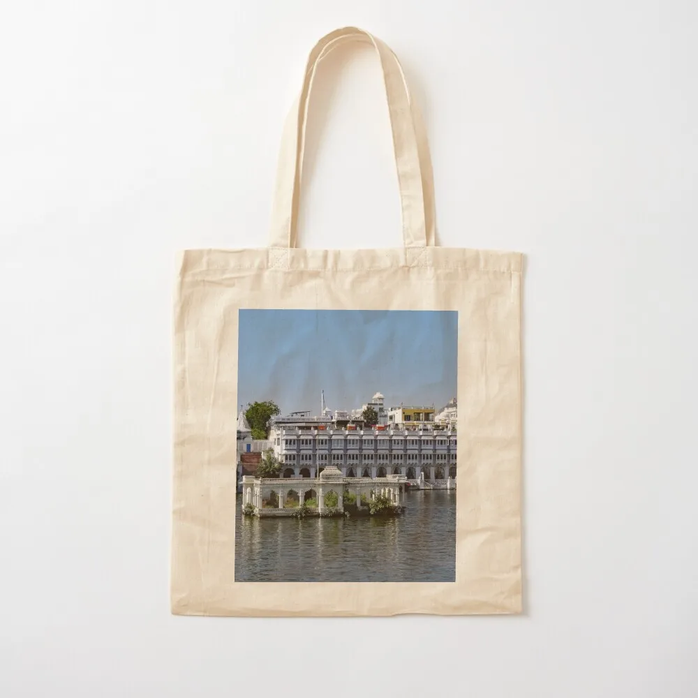 

Hotels on the edge of beautiful lake Pichola in Udaipur, Rajasthan, India Tote Bag tote bag woman Gift bags Canvas Tote Bag