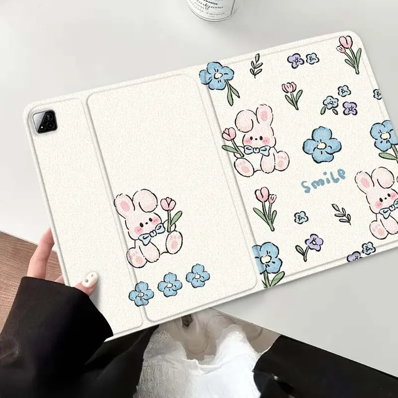 

Милый мультяшный котенок с кроликом для Xiaomi Redmi Mi Pad 2 4 5 6 6s 7 8 11 12,5 12,4 11,2 8,7 SE Pro Plus Max Чехол для планшета