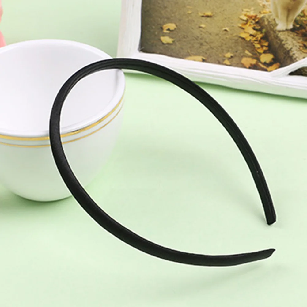 

20 Pcs Cloth Plastic Headwaer Candy Color Hair Satin Hair Band Headband Hair Accessories(Black) hair hoop
