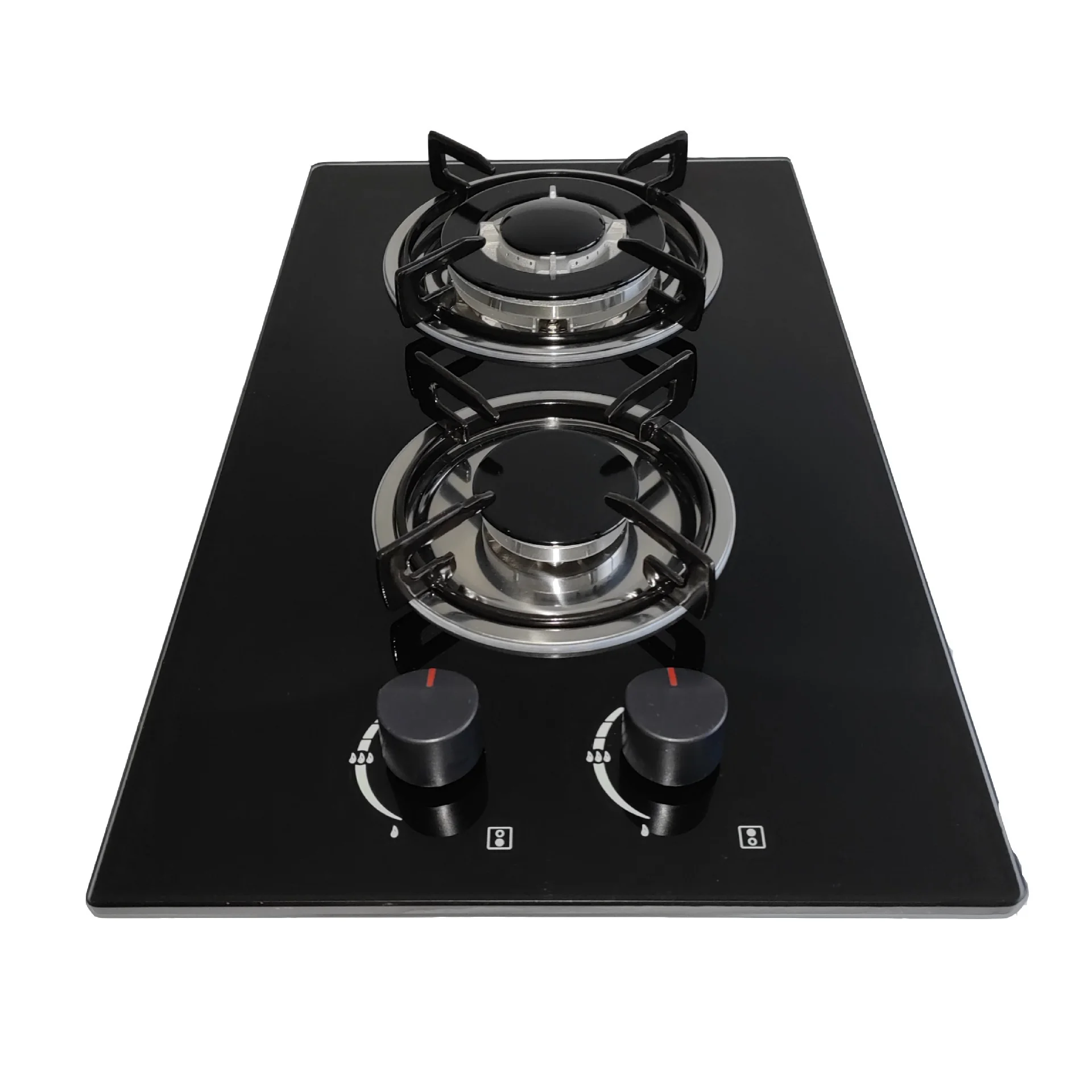 Customized 110V US European Standard Shabaf Double-head Stainless Steel Gas Stove Electronic Pulse Ignition Energy Saving