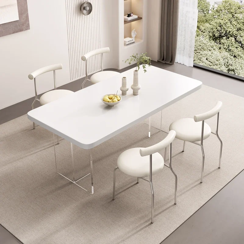 

White Modern Dining Table Luxury Nordic Vintage Rectangle Dining Table Storage Kitchen Conjuntos De Sala De Jantar Furniture