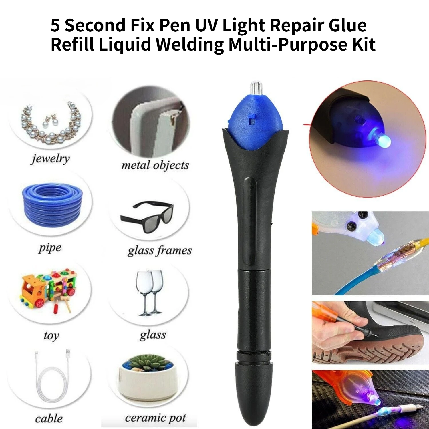 5 Second Fix Pen UV Light Repair Glue Refill Liquid Welding Multi-Purpose Kit