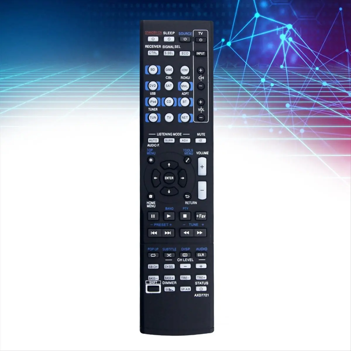 AU47-Replace AXD7721 Remote for Pioneer AV Receiver VSX-830 VSX-830-K VSX-1024 VSX-1029 VSX-45 VSX-44 VSX-454 VSX-824