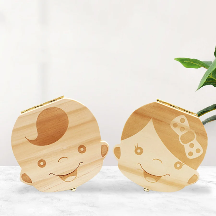 Wooden Baby Teeth Storage Box Teeth Wooden Box Umbilical Cord Tooth Collection Box Infant And Toddler Souvenir Box