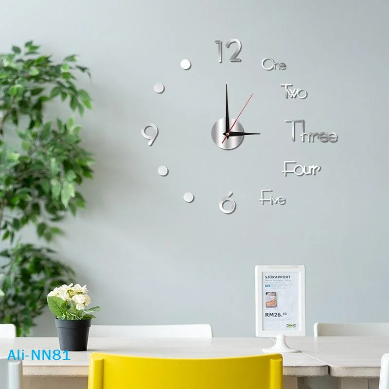 【N】Luminous DIY Wall Clock Glow In The Dark Silent Non Ticking Perfect For Home Office Wall Decor