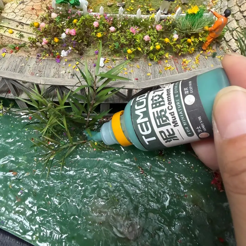 Mud Cement Scenic Glue for Miniature Diorama Soil & Plant Fixing Glue, for HO 1/87 1/64 Scale Train Layout, Military Scene Makin