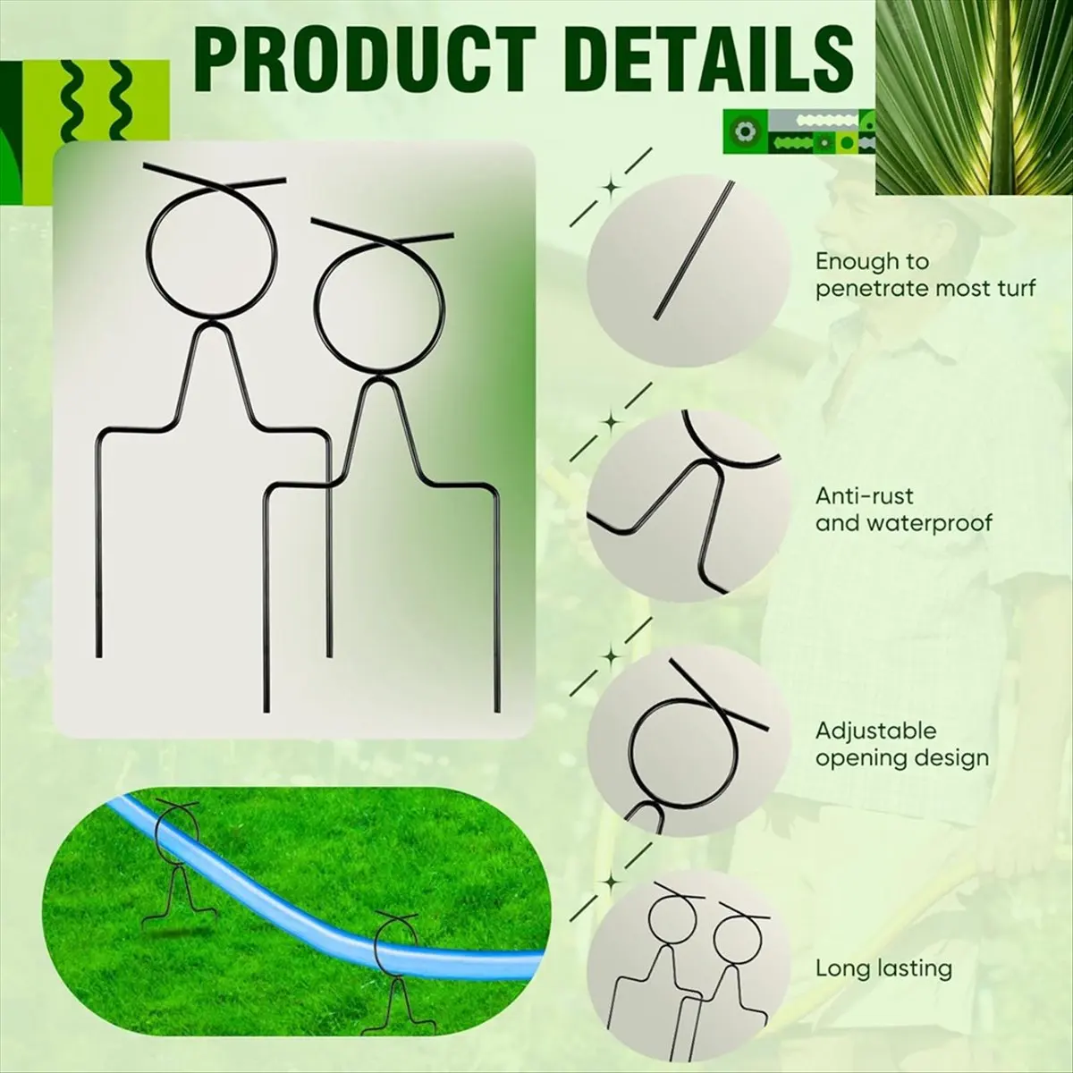 A24I 12 Pack Guide Spikes, Water Hose Guide Stakes, Watering Equipment, Keep Garden Hose Out of Flowerbed