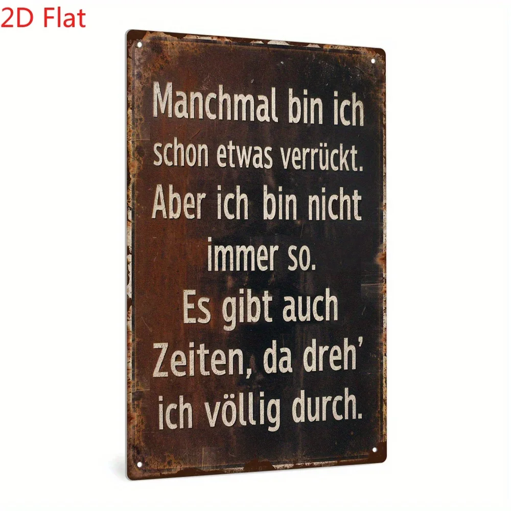 German Vintage Metal Sign with Humorous and Satirical Quotes: 