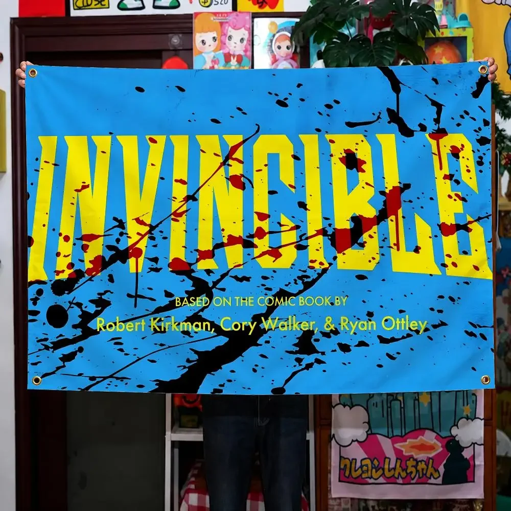 Cartoon Invincible Omni-Man Mark Grayson Flags Wall Hanging Background Flag Wall Decor Banners for Outdoor Bedroom Dorm Room