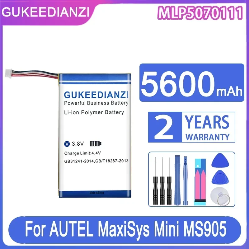 For AUTEL MaxiSys Mini MS905 MS906 MK808 MK808BT MK808TS, MLP5070111(5 line), 5600mAh Automotive Diagnostic Tool Battery