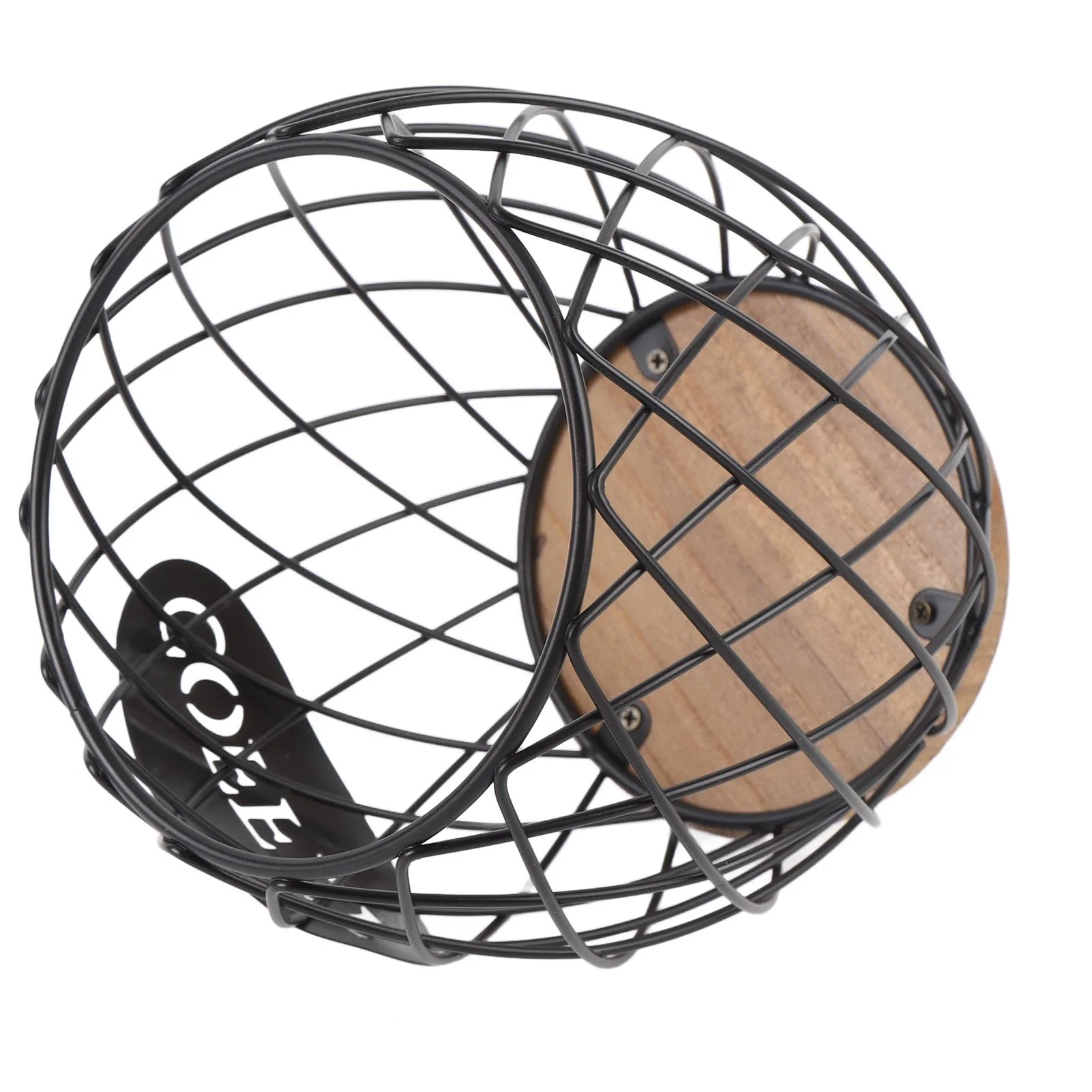 Coffee Pod Holder Iron Large Capacity Stylish Look Easy Access Wooden Base Coffee Pod Storage Organizer for Home Coffee Bar