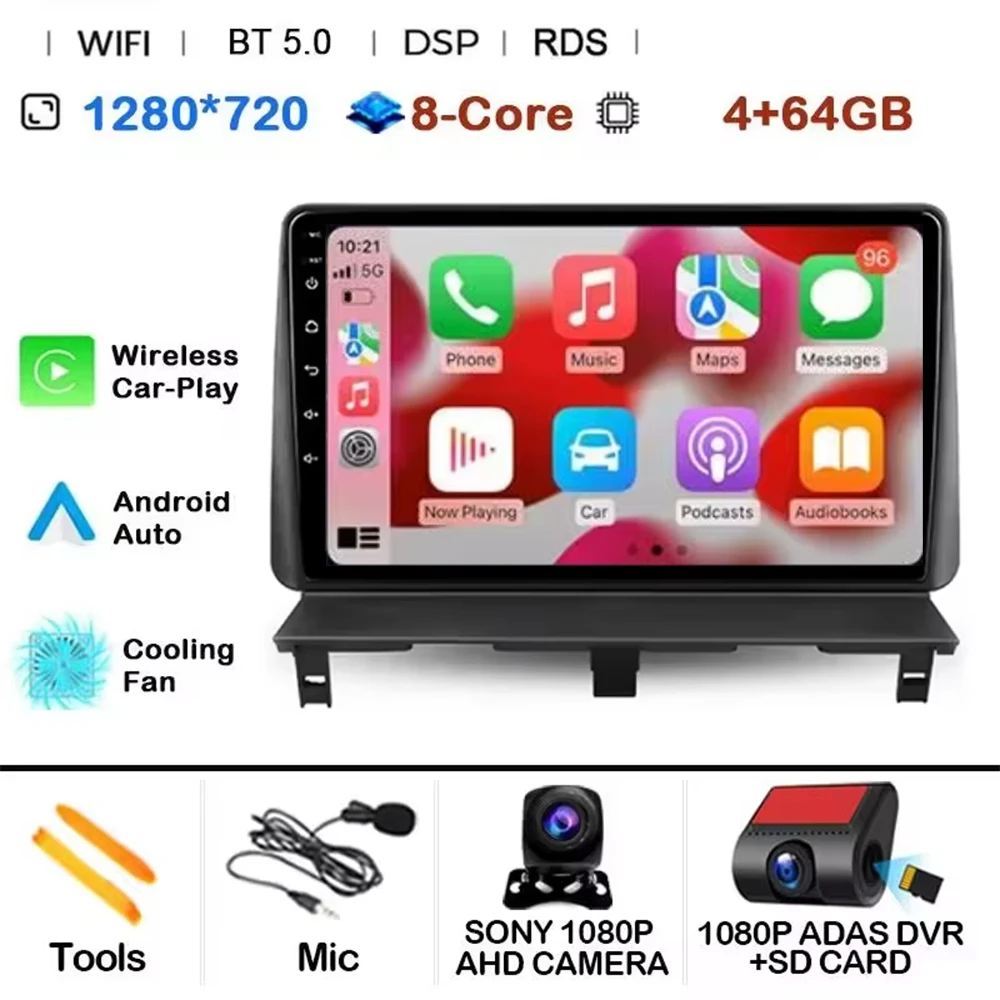 Android 15 autoradio multimediaspeler GPS DSP voor Peugeot Partner 1 2002 - 2008 Partner Origin 1 2008 - 2011 met Carplay