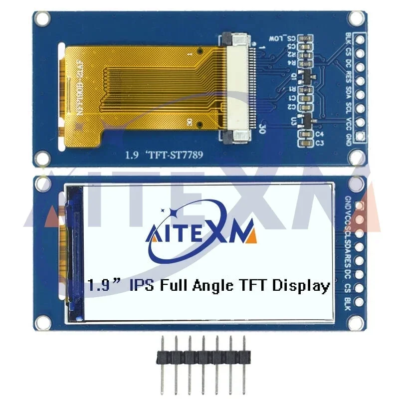 

1.9 Inch IPS Full Angle TFT Display Screen LCD Color Display Module SPI Serial Port High-definition 170x320 ST7789 For Arduino