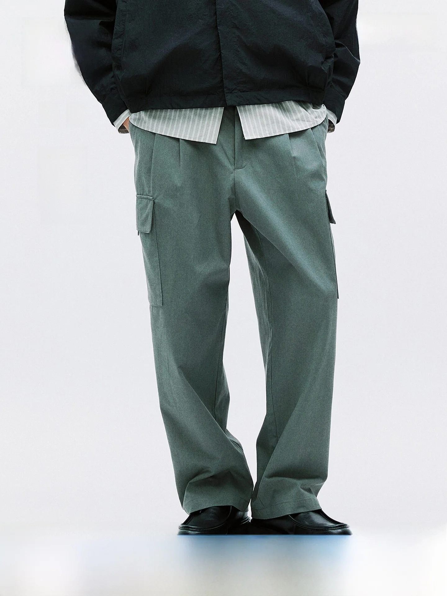 

H&M Men's Loose Straight Leg Casual Pants American Trendy Workwear Trousers Spring 2026 Casual Sle mid Waist Fit