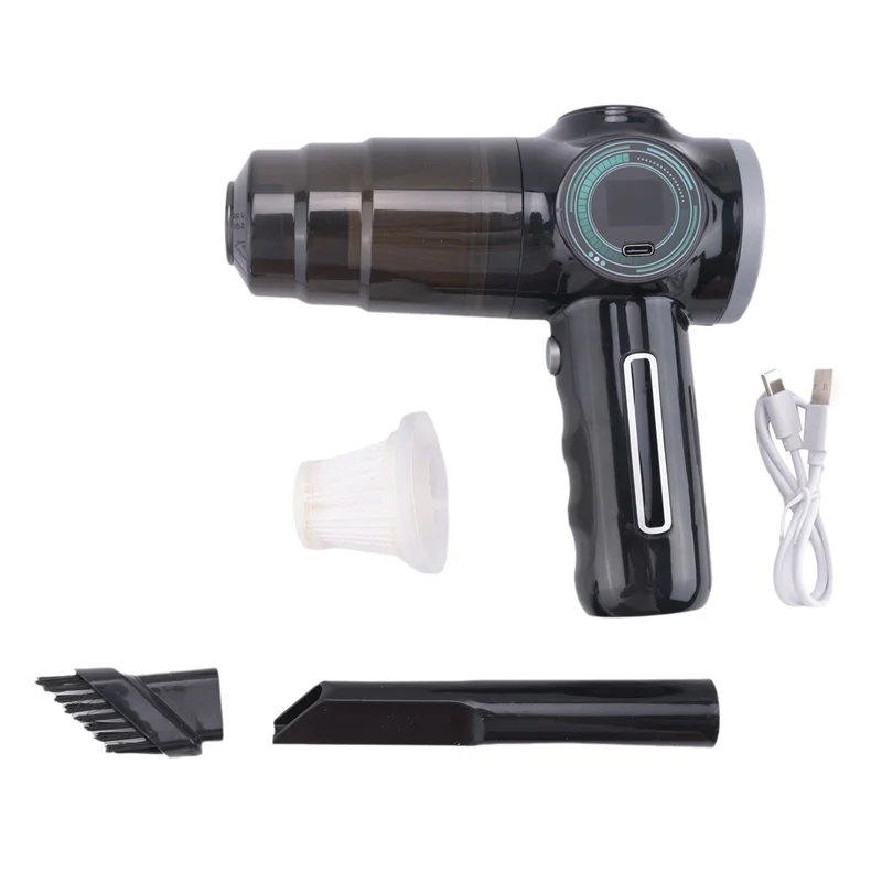 B25B 1Set Wireless Car Vacuum Cleaner Suction Automobile Handheld Dust Collector Machine Small Mini Dust Blower Plastic Black